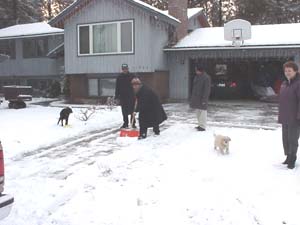 Shoveling snow in Spokane