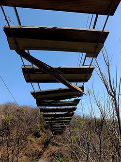 Remains of hanging bridge at 7 Cascadas