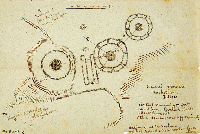 Adela Breton's Sketch of Guachimontones - Photo Bristol Culture