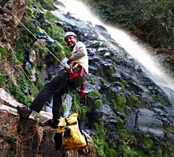 Rappel on San Martin Falls