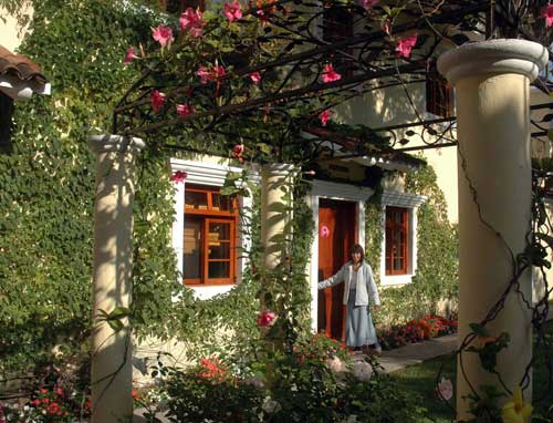 The Safari Room is a two-story suite accessed through the hotel's enchanting patio.