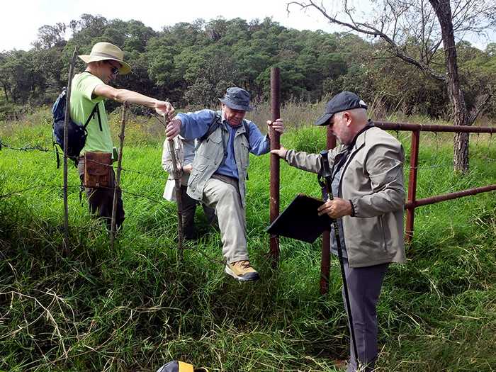 Dr John Wright negotiating a gate in Mexico