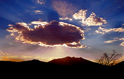 Glowing cloud over Tequila Volcano