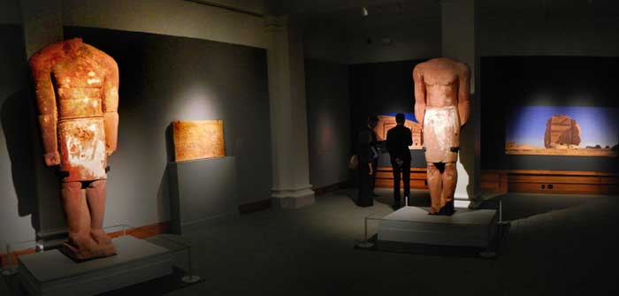 Colossal sandstone statues found in Saudi Arabia. Photo by J. Pint